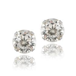 Glitzy Rocks Sterling Silver 3 1/5ct TGW White Topaz 7-mm Stud Earrings. Opens flyout.