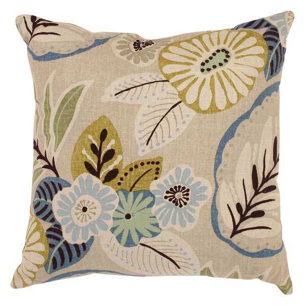 Shop Pillow Perfect Decorative Beige/ Blue Tropical Floral ...