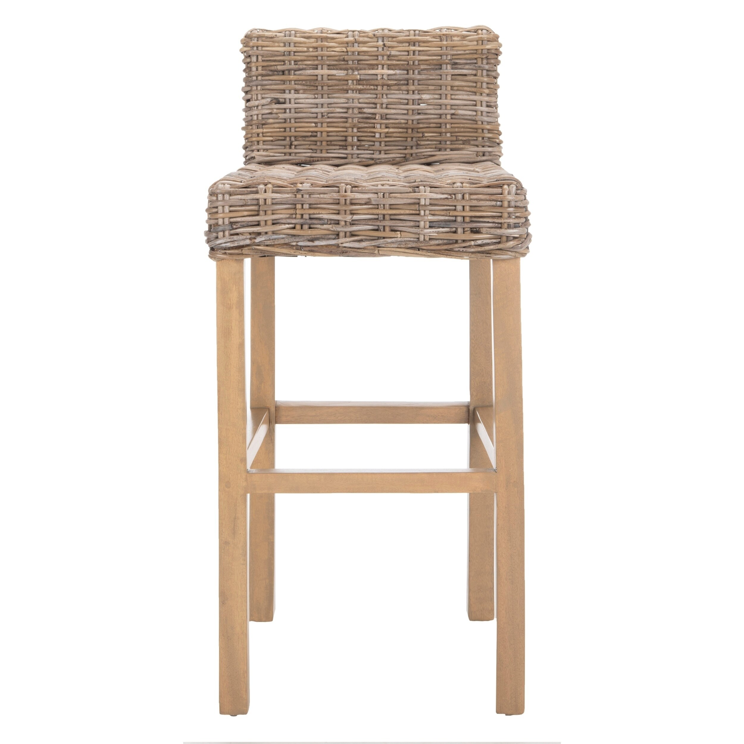 Safavieh 30 Inch St Grey Beige Wicker Bar Stool Safavieh 30 Inch St Grey Beige Wicker Bar Stool