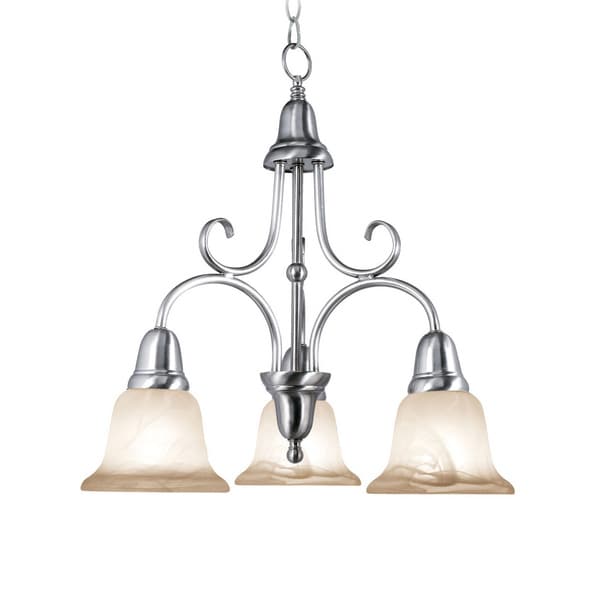 Woodbridge Lighting Hudson Glen 3-light Satin Nickel Chandelier