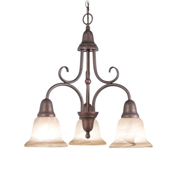 Woodbridge Lighting Hudson Glen 3 light Marbled Bronze Chandelier Woodbridge Lighting Chandeliers & Pendants