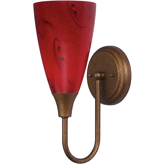 Woodbridge Lighting One light Red Marbled Bronze Wall Sconce