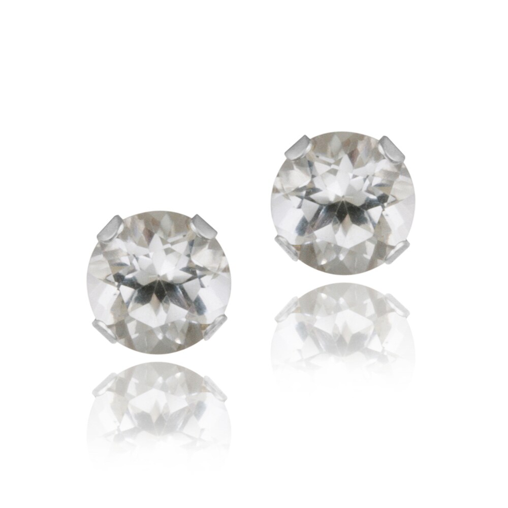 Glitzy Rocks Sterling Silver 3 5ct Tgw 4 Mm White Topaz Stud Glitzy Rocks Sterling Silver 3 5ct Tgw 4 Mm White Topaz Stud Earrings