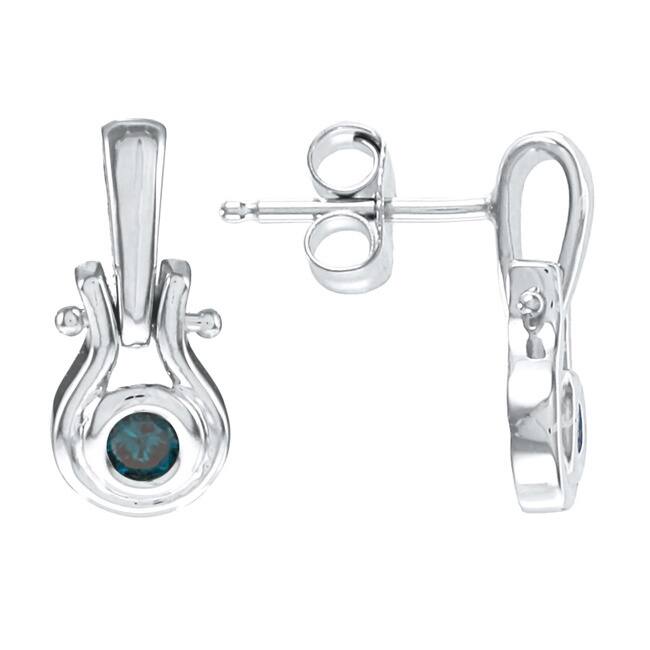 14k White Gold 1/6ct TDW Blue Diamond Earrings (SI1-SI2)