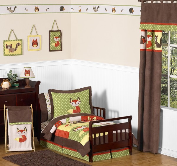 Sweet JoJo Designs Forest Friends 5 piece Toddler Bedding Set