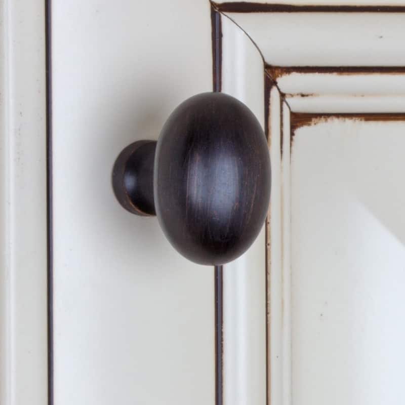 GlideRite 1.25-inch Oil Rubbed Bronze Classic Oval Egg Cabinet Knobs (Pack of 25)