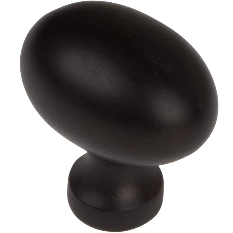 GlideRite 1.25-inch Matte Black Classic Oval Egg Cabinet Knobs (Pack of 25)