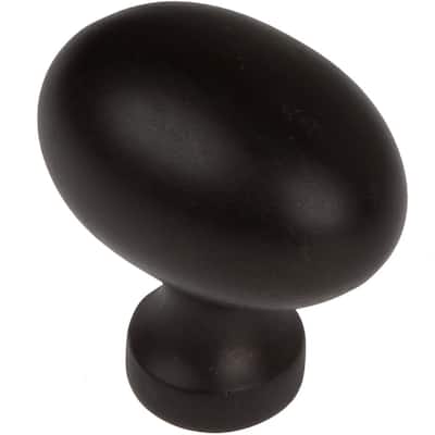 GlideRite 1.25-inch Matte Black Classic Oval Egg Cabinet Knobs (Pack of 25)