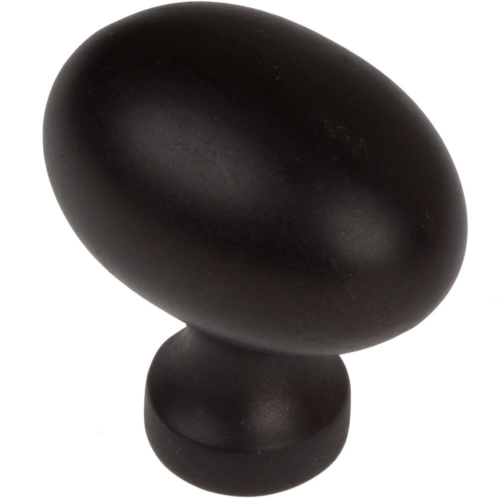 GlideRite 1.25-inch Matte Black Classic Oval Egg Cabinet Knobs (Pack of 25)