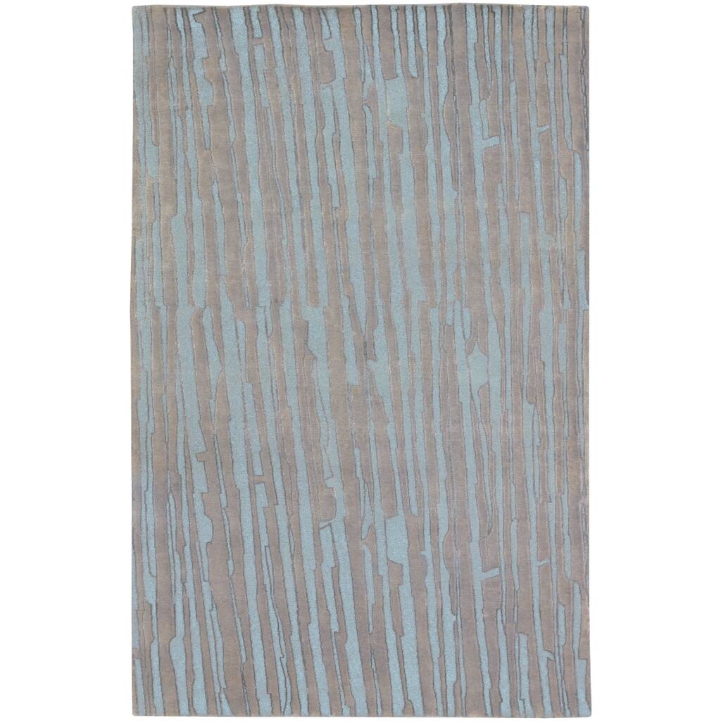 Hand-knotted Deal Abstract Plush Wool Area Rug - 5' x 8'