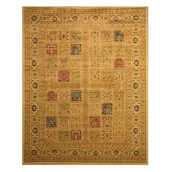 Ivory Traditional Oriental Magnificent Panel Tabriz Rug - 8'10" x 11'10"