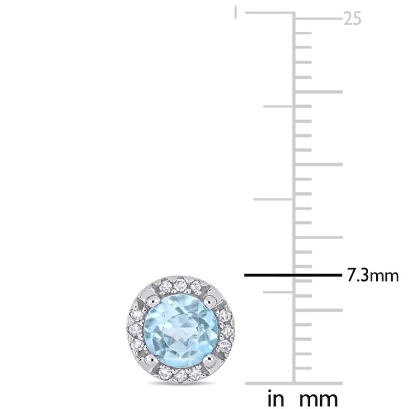 Miadora 10k White Gold 1ct TGW Blue Topaz and Diamond Accent Earrings