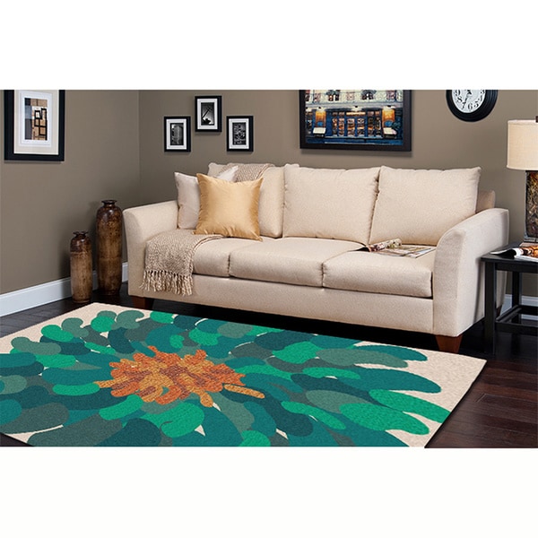 Hand-tufted Contemporary /Green Versailles New Zealand Wool Abstract Area Rug - 9' x 13'
