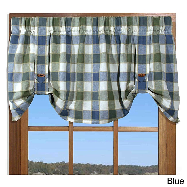 Plymouth Plaid 21 inch Valance With Button Straps