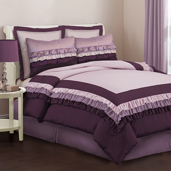 Lush Decor Starlet Purple 4-Piece Full-size Comforter Set ...