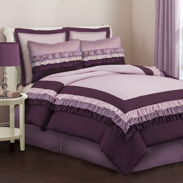 Lush Decor Starlet Purple Twinsize 3piece Comforter Set Free