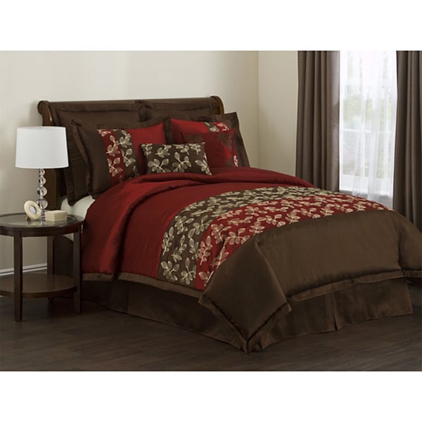 Lush Decor Lila Red Chocolate 8 Piece Full Size Comforter Set Lush Decor Lila Red Chocolate 8 Piece Full Size Comforter Set