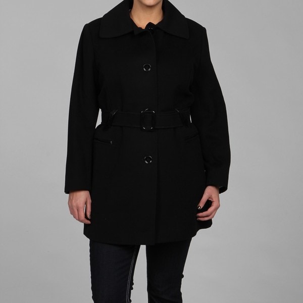 Shop Via Spiga Women's Plus Size Cashmere-blend Wool Coat - Free ...