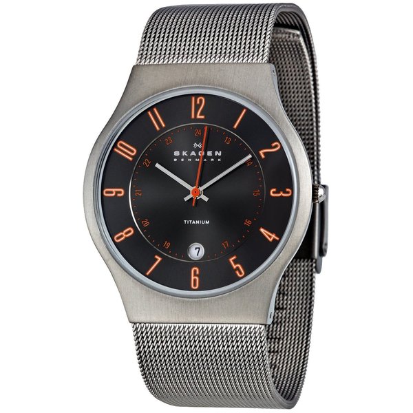 Shop Skagen Men's Grey and Orange Accent Watch - Free Shipping Today ...