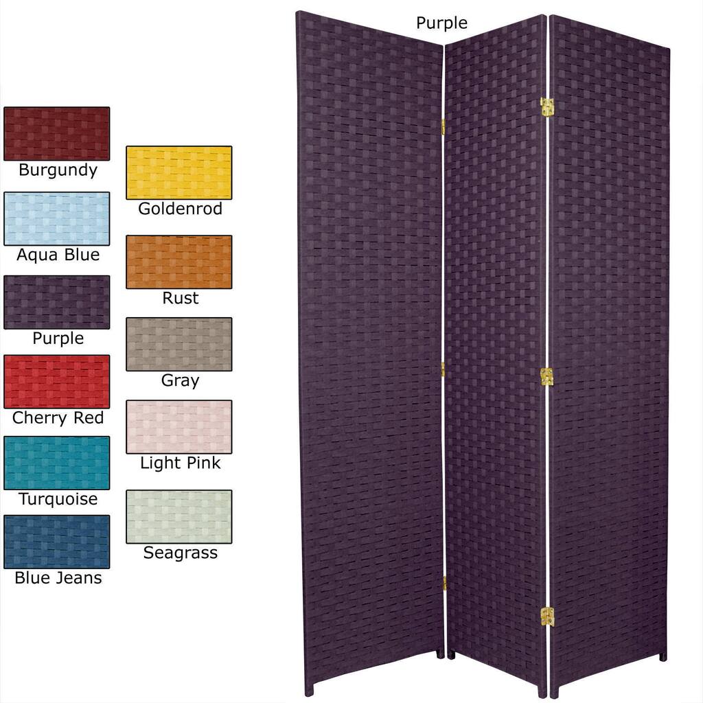 Handmade 6' Special Edition Woven Fiber Room Divider - 70.75 x 53.25