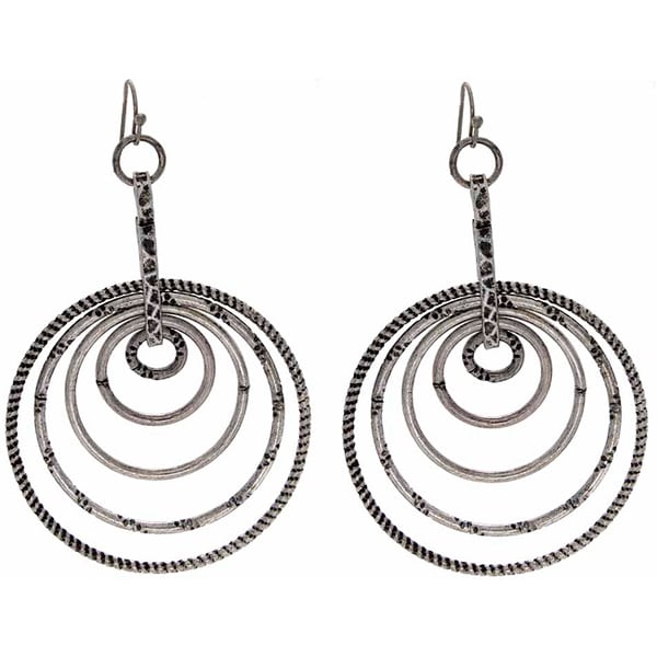 NEXTE Jewelry Silvertone Five Circles Dangle Earrings