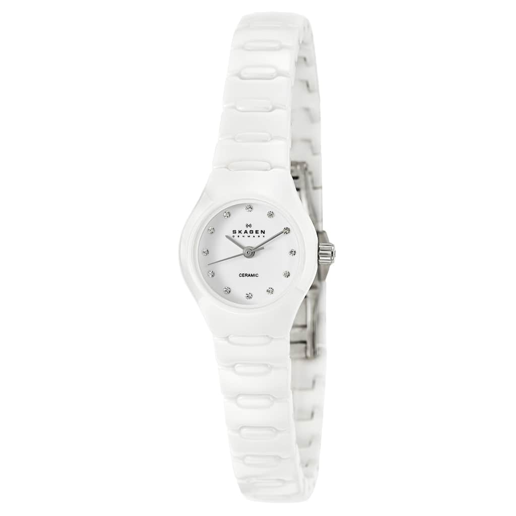 Skagen Women's White Ceramic Crystal Watch