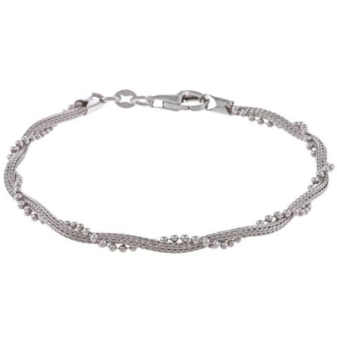 La Preciosa Sterling Silver Winding Bead Bracelet