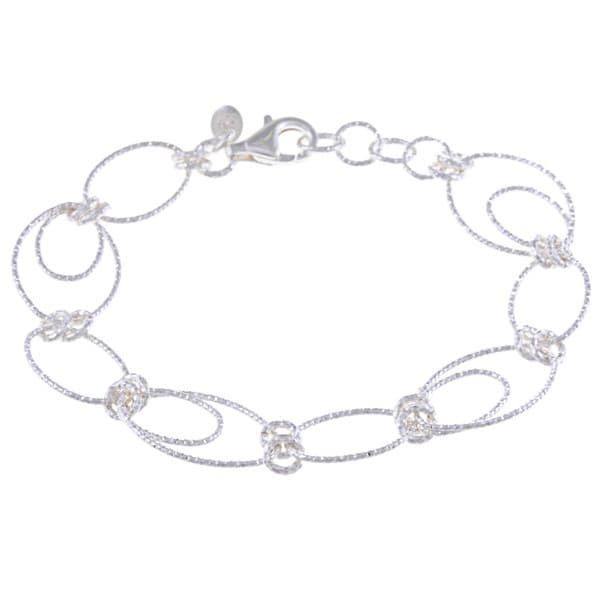 La Preciosa Sterling Silver Oval and Circle Link Bracelet La Preciosa Sterling Silver Bracelets