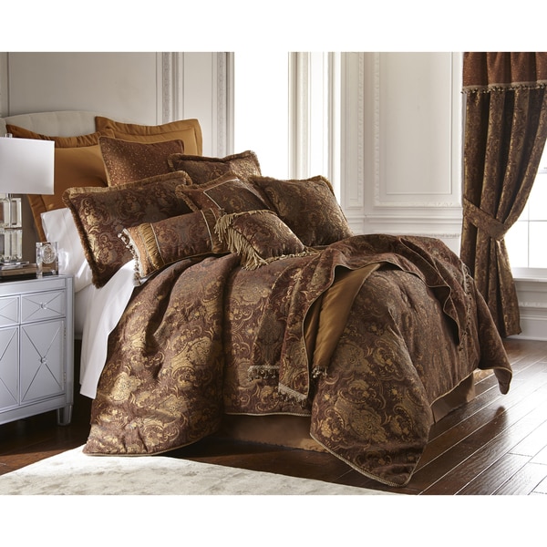 Sherry Kline China Art Brown Cal King size 6 piece Comforter Set