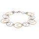 preview thumbnail 1 of 2, La Preciosa Sterling Silver Tri-Color Circle Link Bracelet