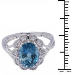 De Buman Sterling Silver Blue Topaz and Cubic Zirconia Ring De Buman Gemstone Rings