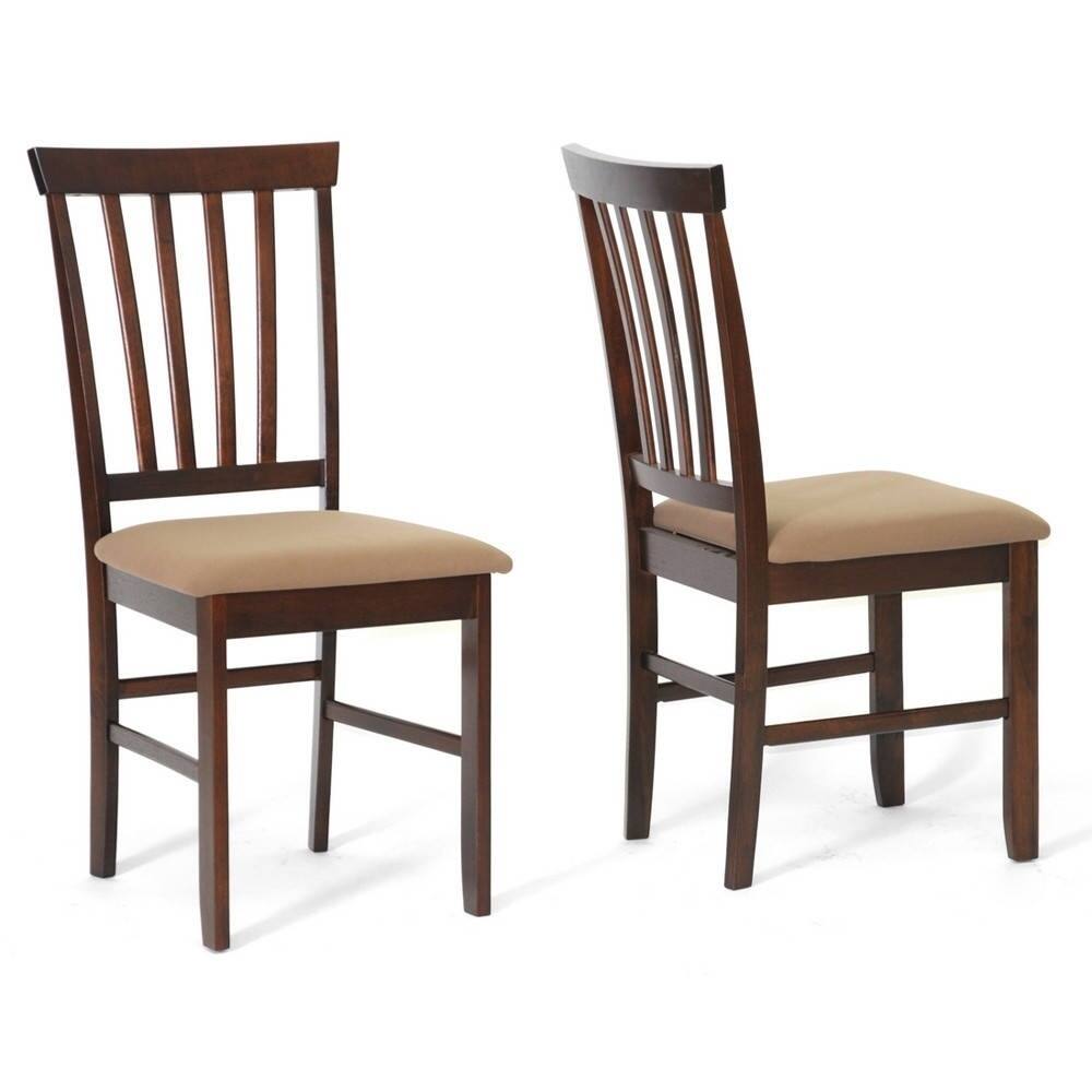 Contemporary Beige Fabric Dining Chair 2-Piece Set by Baxton Studio