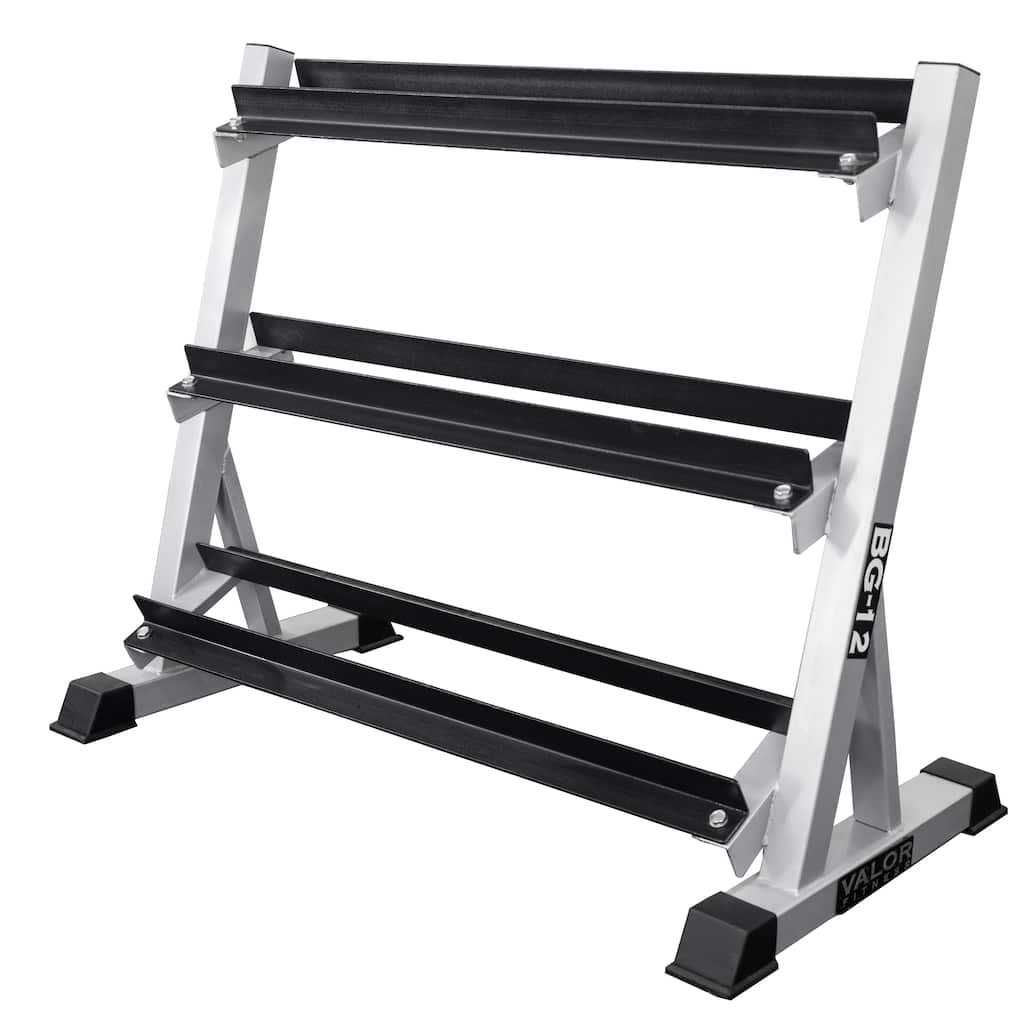 Valor Fitness BG-12, 3-Tier Dumbbell Rack for Safe & Easy Home Gym Dumbbell Storage