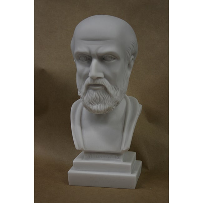 MarbleCast 8.5-inch-tall White Bonded-marble Bust of Hippocrates