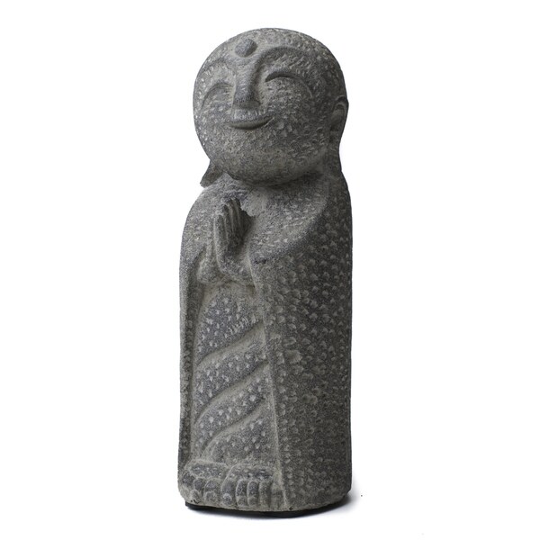 Shop Stone Japanese Jizo Statuette, Handmade in Indonesia On Sale