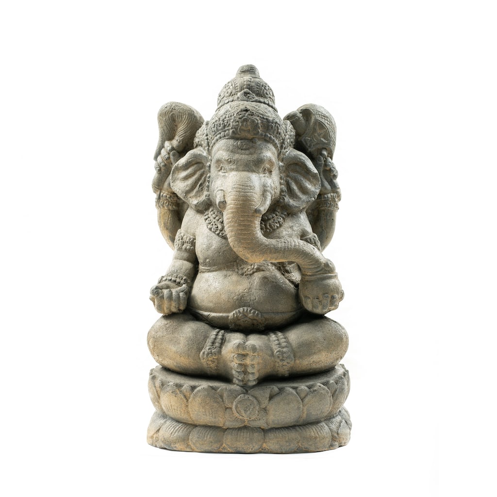 Handmade Large Stone Elephant Ganesha Statue