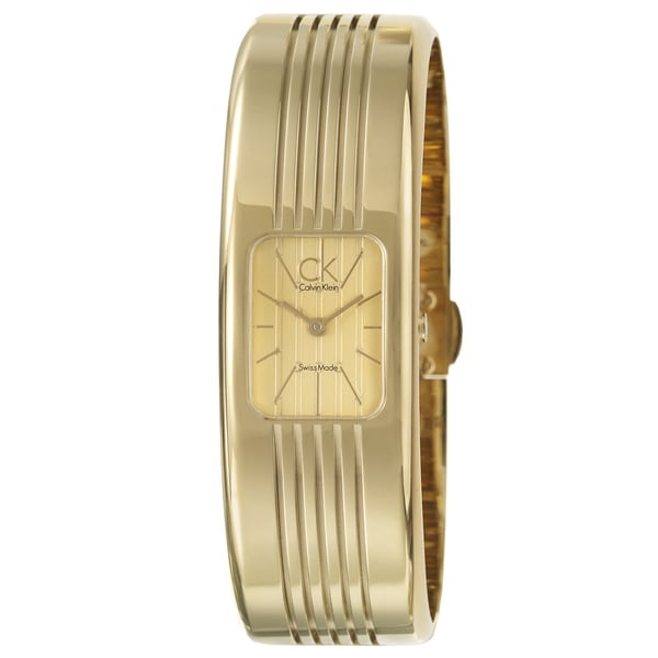 Calvin Klein Fractal Womens Yellow Goldplated Stainless Steel Quartz