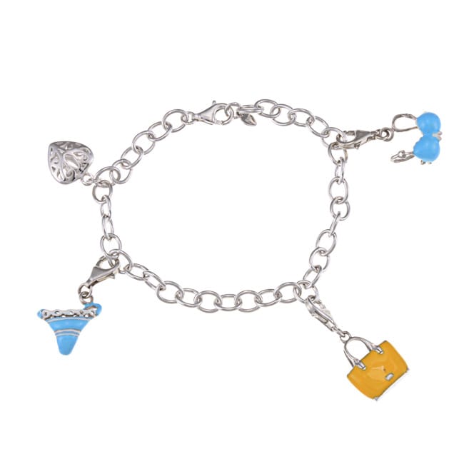 Sterling Silver Beach Charm Bracelet 658357113173 Ebay Sterling Silver Beach Charm Bracelet
