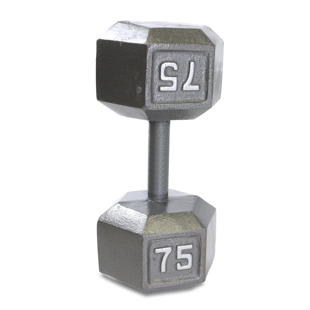 CAP Barbell 75-pound Cast-iron Hex Dumbbell with Steel Handles
