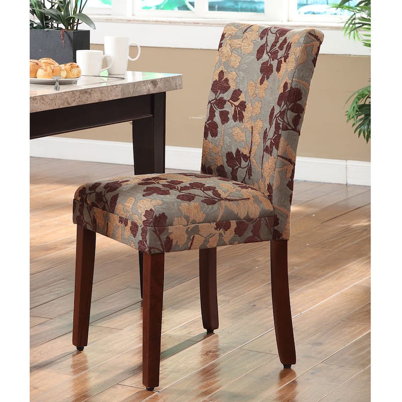 HomePop Classic Textured Sage Floral Chenille Dining Chair