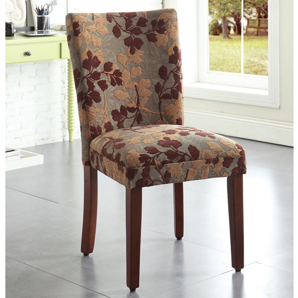 HomePop Classic Textured Sage Floral Chenille Dining Chair
