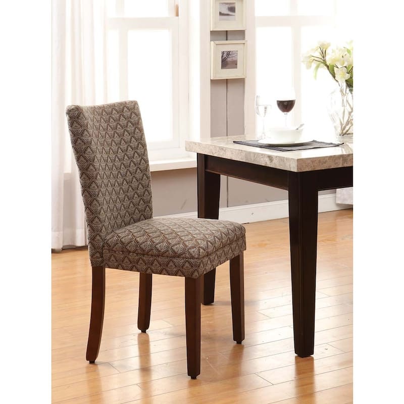 HomePop Modern Parson Blue/ Chocolate Damask Diamo - N/A