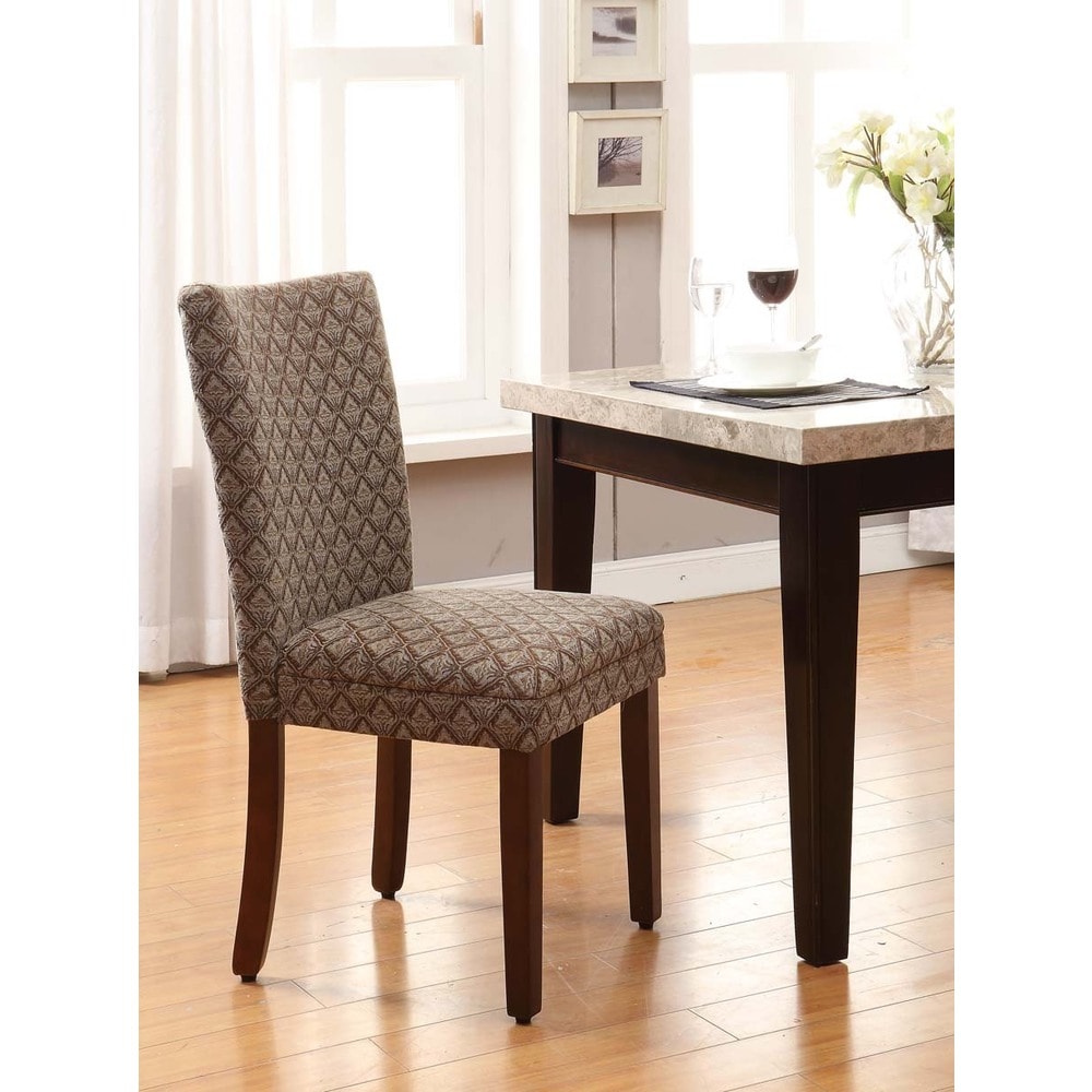 HomePop Modern Parson Blue/ Chocolate Damask Diamo