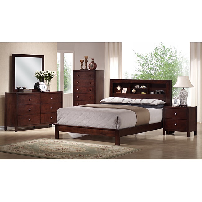 Baxton Studio Verra 5 piece Queen size Bedroom Set Brown Size Queen