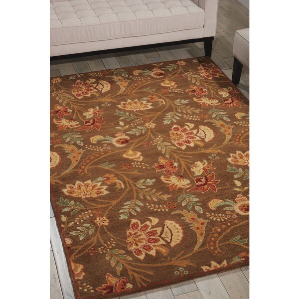 Nourison Hand-tufted Firenze Brown Rug (7'6 x 9'6)