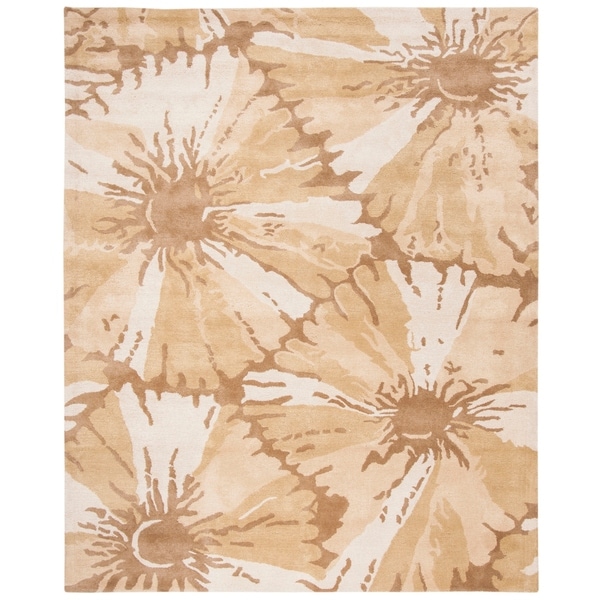 Safavieh Handmade New Zealand Wool Floral Brown Rug - 7'6" x 9'6"