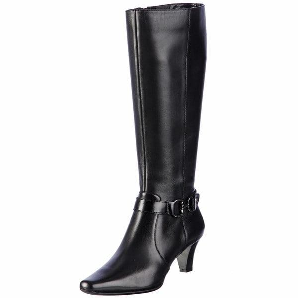 AK Anne Klein Womens Gauge Leather Boots   Shopping