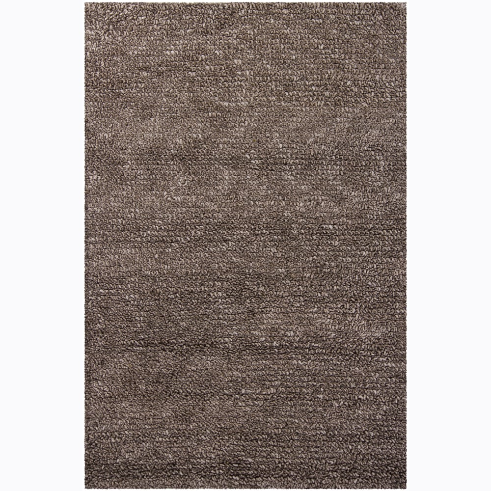 Handwoven Dark Gray Mandara New Zealand Wool Shag Rug (9 X 13)