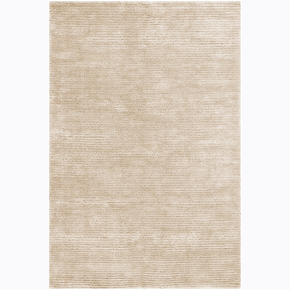 Handwoven White Wool Blend Mandara Shag Rug (5 X 76)