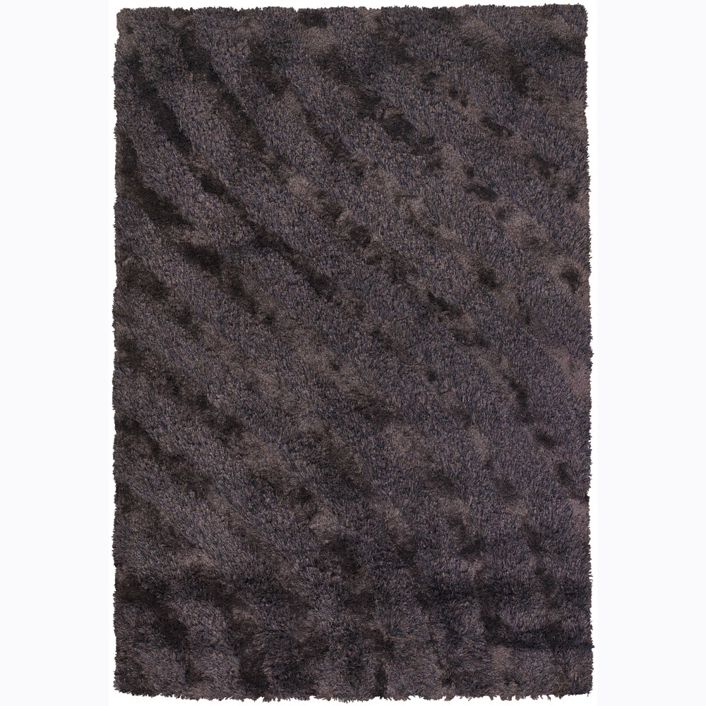 Handwoven Dark Multicolor Mandara Shag Rug (79 X 106)